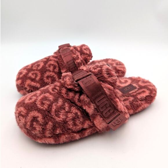 UGG Fluff It Pop Slide Cozy Slippers Shoes Men's Red Wine Terra Size US9 EU42 - Picture 1 of 12